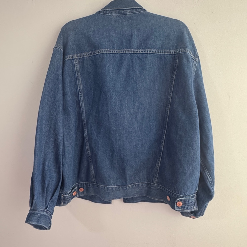 GAP Oversized Balloon Sleeve Blue Jean Jacket - Picture 6 of 12